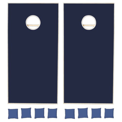 Midnight Navy Blue Solid Color Cornhole Set