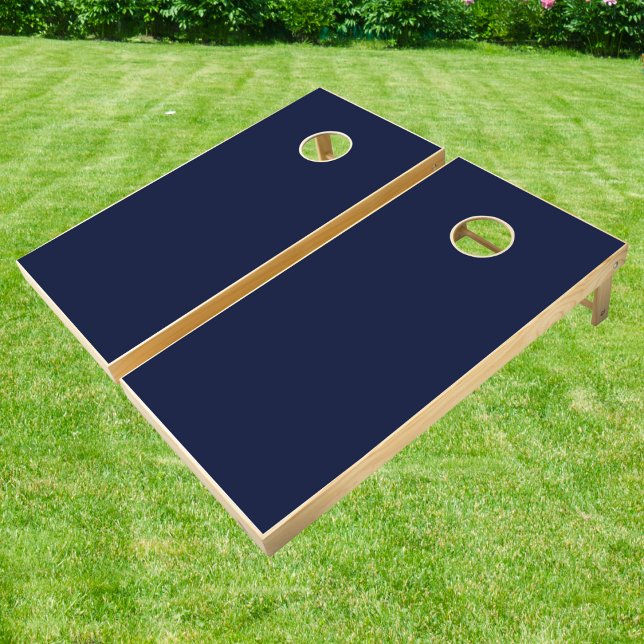 Midnight Navy Blue Solid Color Cornhole Set (Creator Uploaded)