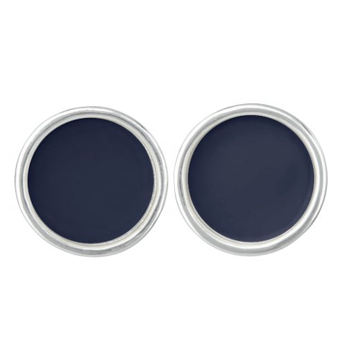 Midnight Navy Blue Solid Color Cufflinks