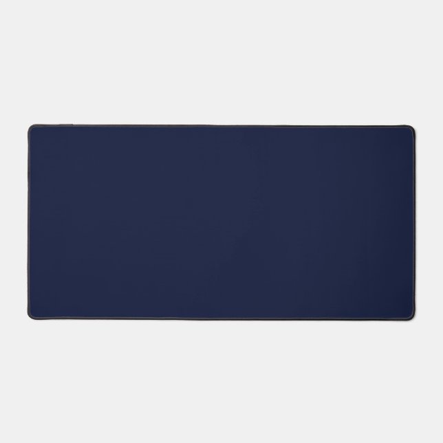 Midnight Navy Blue Solid Color Desk Mat (Front)
