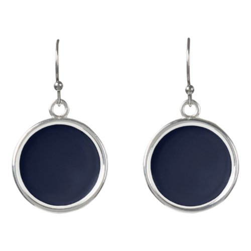 Midnight Navy Blue Solid Color Earrings