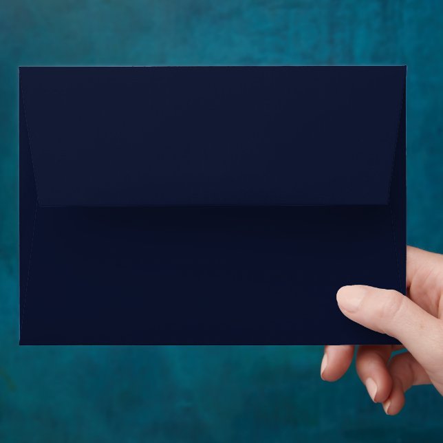 Midnight Navy Blue Solid Color Envelope (Hand)