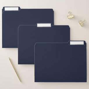 Midnight Navy Blue Solid Color File Folder