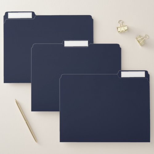 Midnight Navy Blue Solid Color File Folder