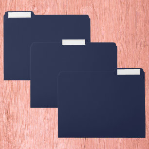 Midnight Navy Blue Solid Color File Folder
