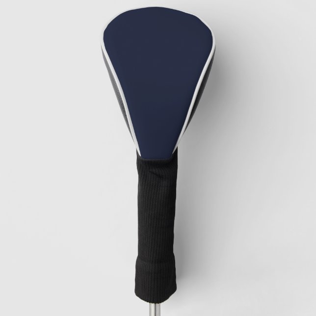 Midnight Navy Blue Solid Color Golf Head Cover (Front)
