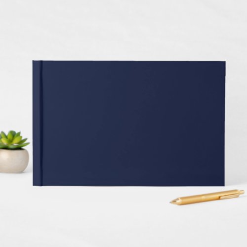 Midnight Navy Blue Solid Color Guest Book