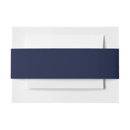 Midnight Navy Blue Solid Color Invitation Belly Band