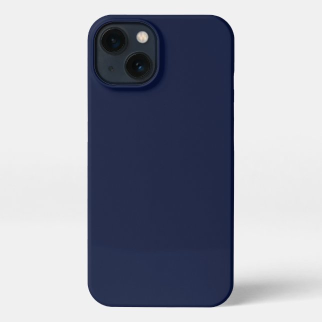 Midnight Navy Blue Solid Color iPhone Case (Back)