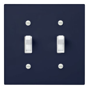 Midnight Navy Blue Solid Color Light Switch Cover