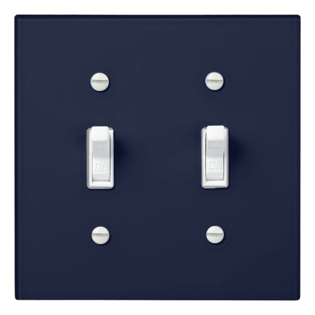 Midnight Navy Blue Solid Color Light Switch Cover (In Situ)