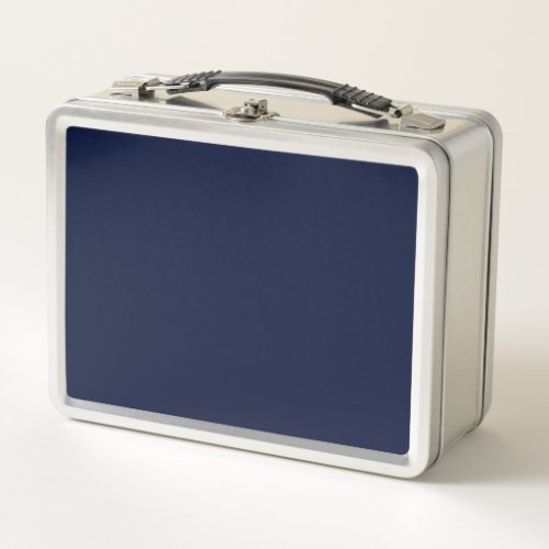 Midnight Navy Blue Solid Color Metal Lunch Box