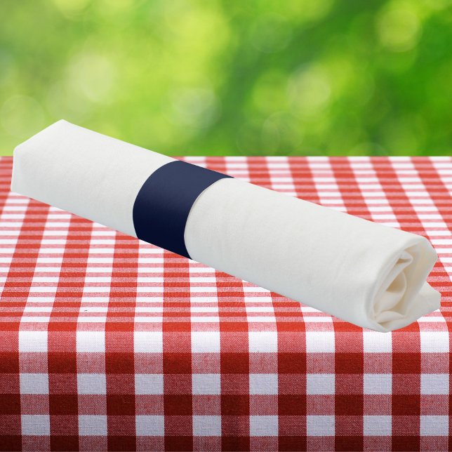 Midnight Navy Blue Solid Color Napkin Bands (Creator Uploaded)