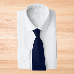 Midnight Navy Blue Solid Color Neck Tie