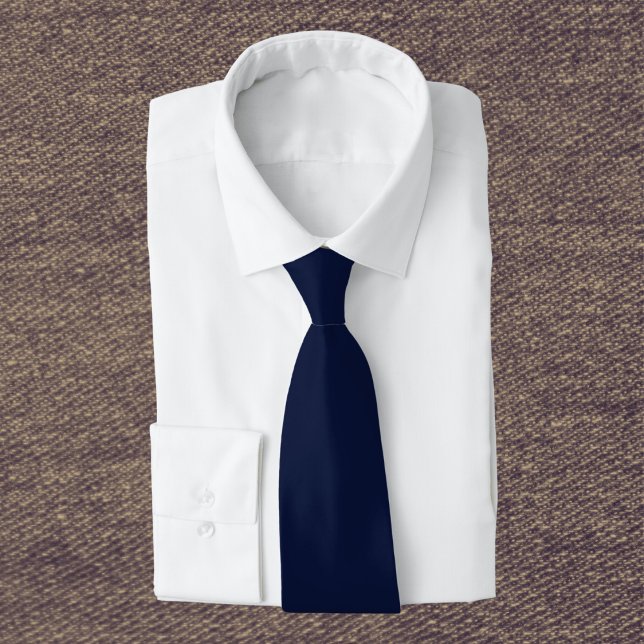 Midnight Navy Blue Solid Color Neck Tie (Creator Uploaded)