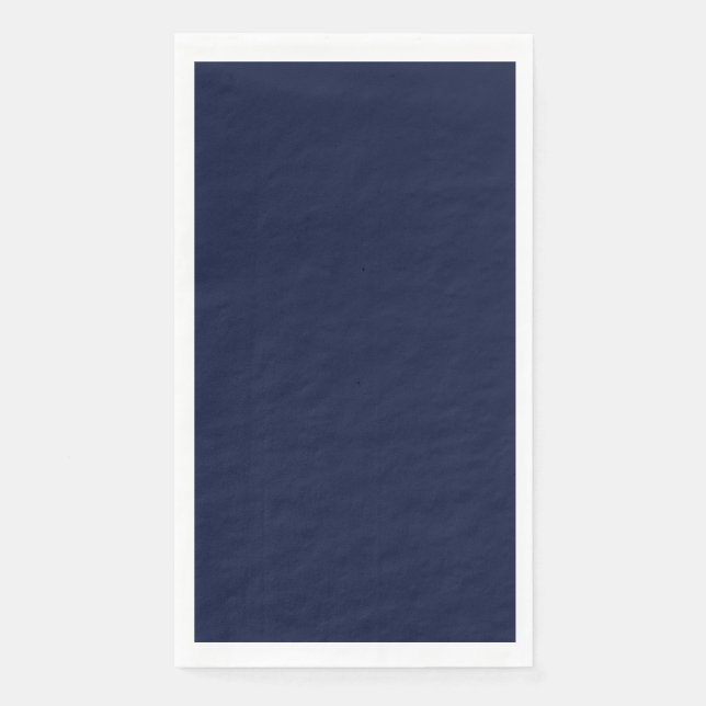 Midnight Navy Blue Solid Color Paper Guest Towels (Front)