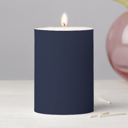 Midnight Navy Blue Solid Color Pillar Candle