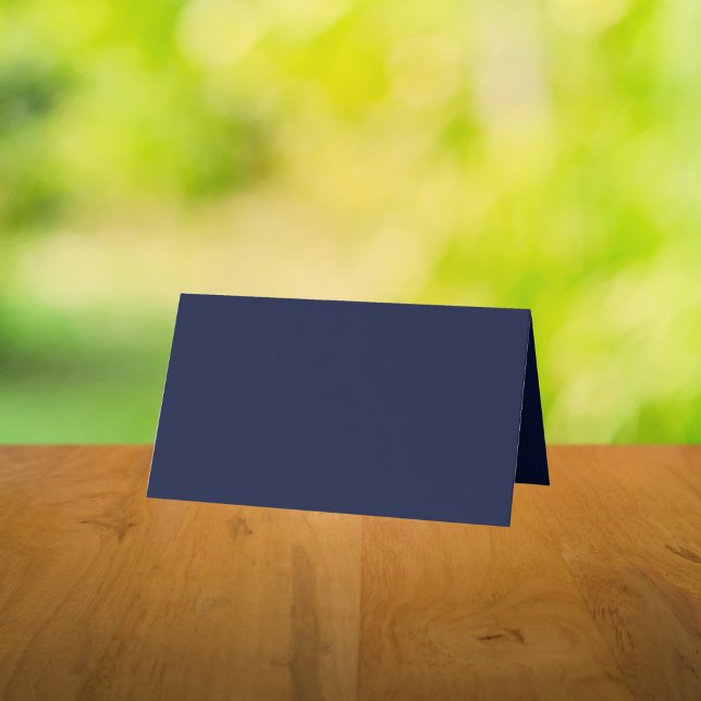 Midnight Navy Blue Solid Color Place Card (Creator Uploaded)