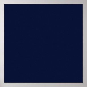 Midnight Navy Blue Solid Color Poster