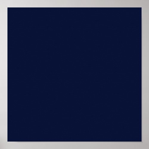 Midnight Navy Blue Solid Color Poster