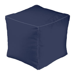 Midnight Navy Blue Solid Color Pouf