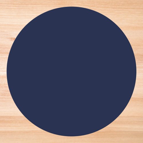 Midnight Navy Blue Solid Color Round Paper Coaster