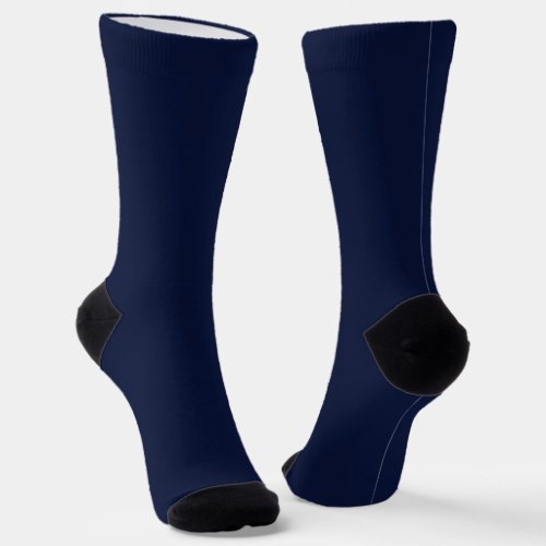 Midnight Navy Blue Solid Color Socks