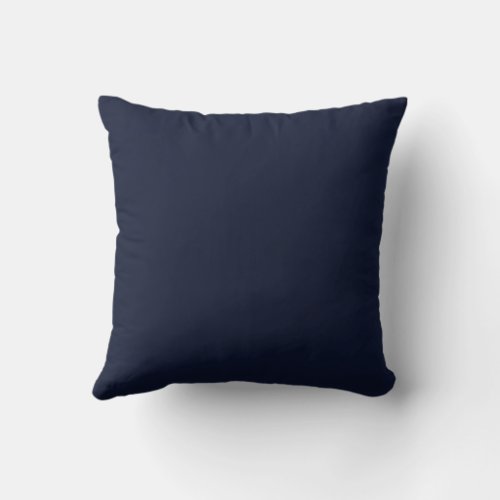 Midnight Navy Blue Solid Color Throw Pillow