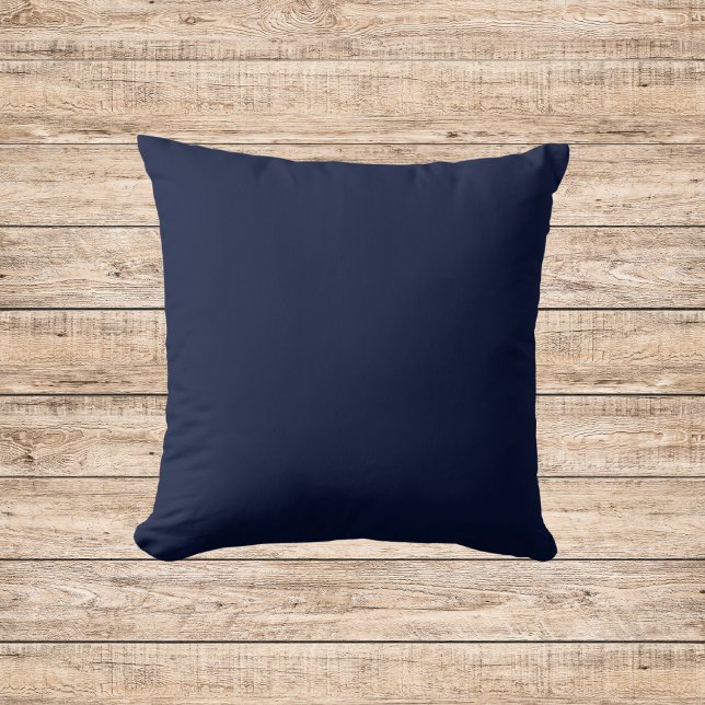 Midnight Navy Blue Solid Color Throw Pillow (Creator Uploaded)