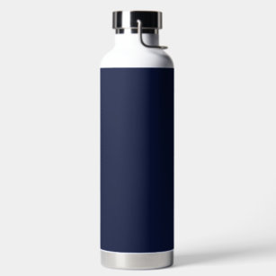 Midnight Navy Blue Solid Color Water Bottle
