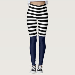 elope Black and White Striped Leggings Standard at  Women's Clothing  store