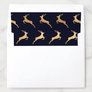 Midnight Navy Gold Deer Pattern Envelope Liner