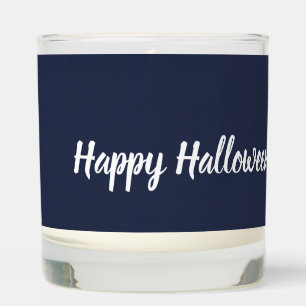 Midnight Navy Minimalist Halloween Glass Candle