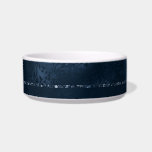 Midnight Navy Romance | Blue Satiny Grunge Damask Bowl<br><div class="desc">Rich sophisticated 90s style grunge is all grown up with this edgy distressed satin rose damask, luxurious velvet, and faux glitter trim in a dramatic dark moody jewel tone and dusky hue palette. This vintage 1990s unisex mixed medium abstract texture adds the perfect pop of color and personal style. For...</div>