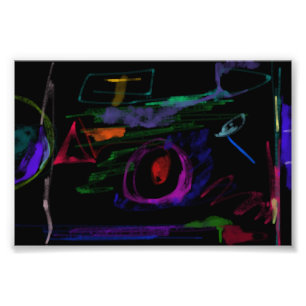 Midnight Neon Luminescent Echoes Photo Print
