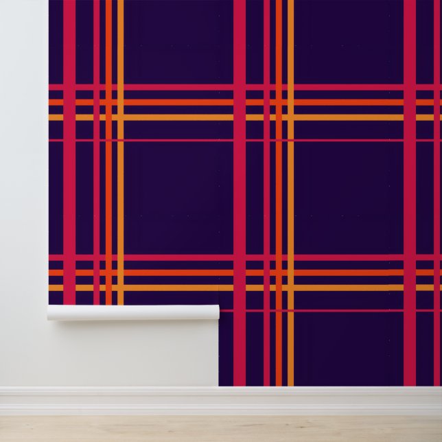 Midnight Neon Plaid Tartan Wallpaper (Application)
