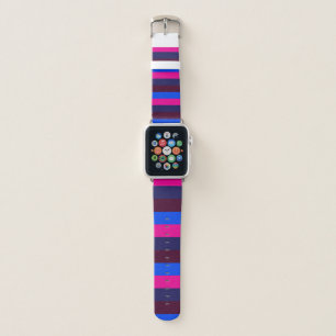 Midnight neon stripes apple watch band