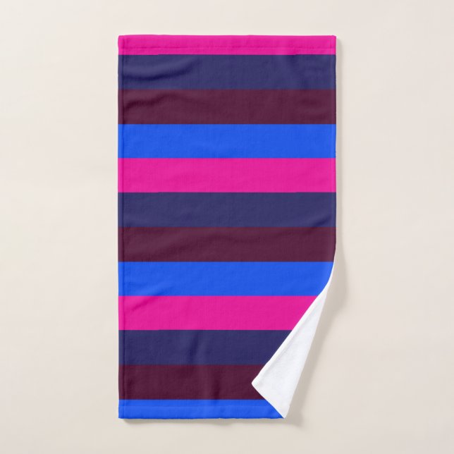 Midnight neon stripes hand towel  (Hand Towel)
