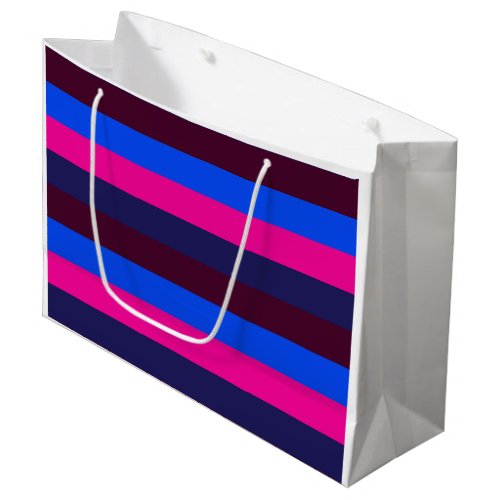 Midnight neon stripes large gift bag