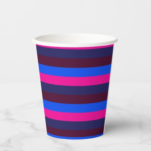 Midnight neon stripes paper cups