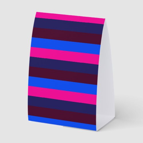 Midnight neon stripes paper table tent