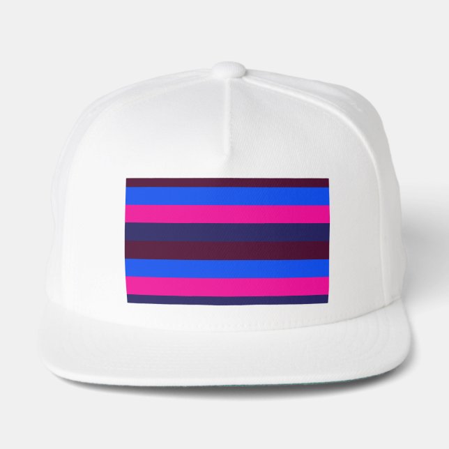 Midnight neon stripes snap back hat (Front)