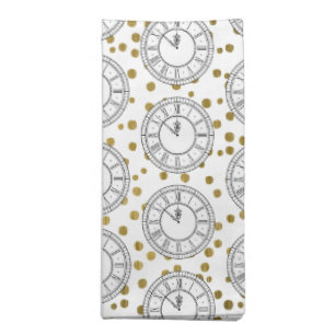 Midnight New Year's Eve Clock Cloth Napkin