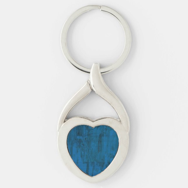 Midnight Ocean Waves | Abstract Deep Blue  Keychain (Front)