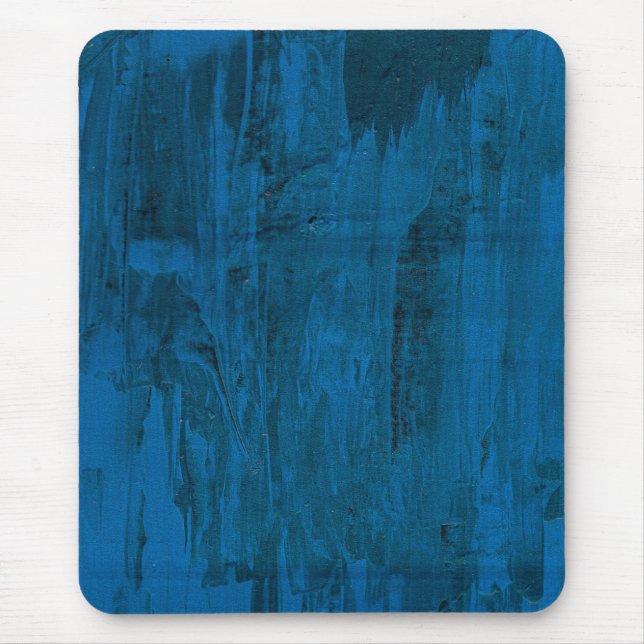 Midnight Ocean Waves | Abstract Deep Blue  Mouse Pad (Front)
