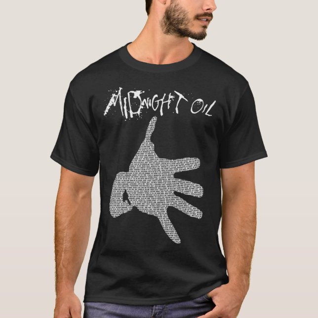 midnight oil white T-Shirt (Front)