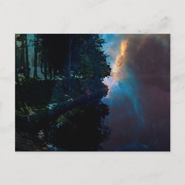 Midnight on the lakeshore postcard (Front)