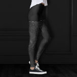 Midnight Onyx Romance | Black Satiny Grunge Damask Leggings<br><div class="desc">Rich sophisticated 90s style grunge is all grown up with this edgy distressed satin rose damask, luxurious velvet, and faux glitter trim in a dramatic dark moody jewel tone and dusky hue palette. This vintage 1990s unisex mixed medium abstract texture adds the perfect pop of color and personal style. For...</div>