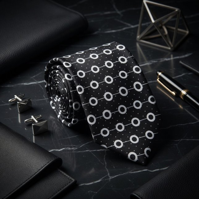 Midnight Orbit Polka Dot Pattern Neck Tie (Creator Uploaded)