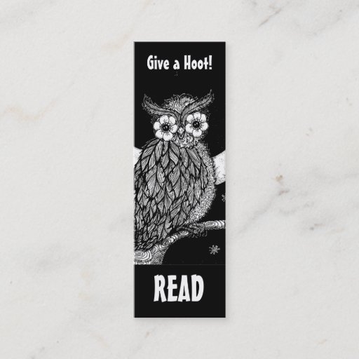 Customizable Midnight Owl Book Mark Business Card